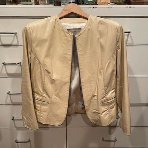 Cream Leather Jacket